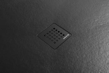 Brodzik prysznicowy prostokątny kompozytowy 120 x 90 cm czarny mat TRENECA 84307.21 Polysan syfon czarny