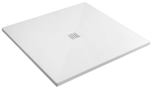Brodzik prysznicowy kwadratowy kompozytowy 90 x 90 cm biały mat TRENECA 84300.11 Polysan  bokiem