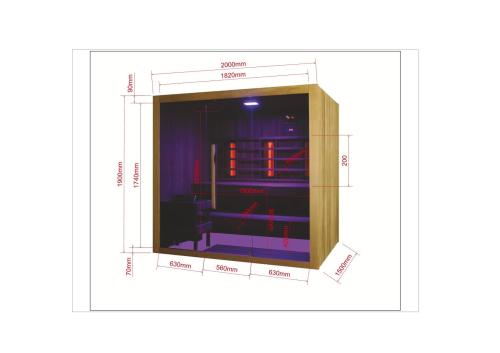 4 osobowa sauna fińska z podczerwienią KOTKA F70150 Sanotechnik Wymiary