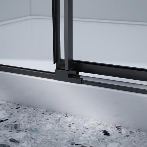 Drzwi prysznicowe do wnęki przesuwne 160 x 200 cm DRAGON BLACK GD4616B Gelco rolki