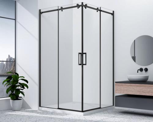 Kabina prysznicowa narożna prostokątna 90 x 100 x 200 cm DRAGON BLACK GD4290BGD4210B Gelco