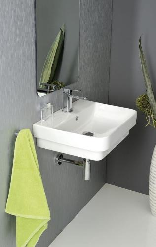 Umywalka ceramiczna wpuszczana w blat 48 x 42 biały SOTT AQUA 10SQ50048 ISVEAzawieszona
