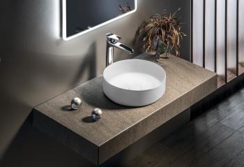 Umywalka nablatowa ceramiczna 36 x 12 cm biały mat INFINITY ROUND 10NF65036-2L Isvea wizualizacja
