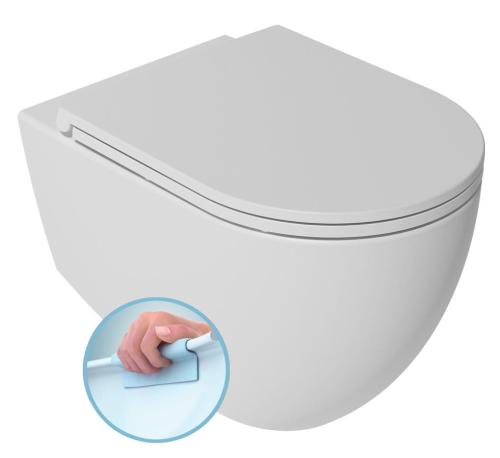 Miska WC podwieszana RIMLESS 36,5 x 53 cm biały mat INFINITY 10NF02004-2L Isvea