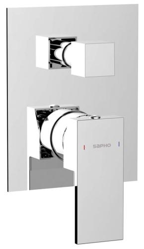 Bateria prysznicowa podtynkowa 2 wyjścia chrom CUBEMIX CM042 Sapho