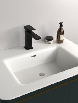 Bateria umywalkowa stojąca czarny mat CUBEMIX CM002B Sapho wizualizacja