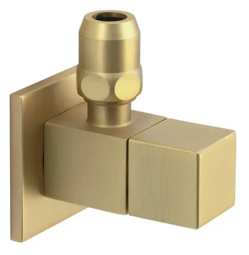 Zawór kątowy z rozetą 1/2" x 3/8" złoty mat SL219 Sapho