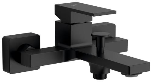 Bateria wannowa ścienna czarny mat CUBEMIX CM010B Sapho