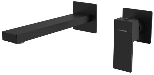 Bateria umywalkowa podtynkowa czarny mat CUBEMIX CM008B Sapho