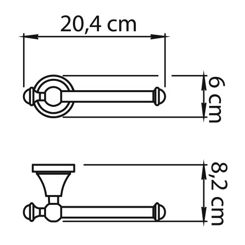 Wieszak na papier chrom NEVIS NV2413 Gedy rysunek techniczny