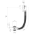 Syfon automatyczny do wanny 800 mm korek 72 mm biały MARBLE 11042.10 Polysan rysunek techniczny