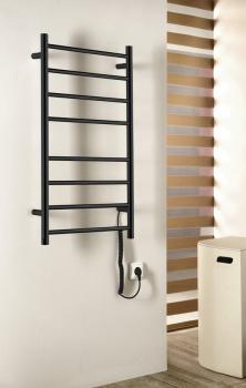 Łazienkowa suszarka elektryczna 500 x 900 mm czarny mat 75 W REDONDO ER220BV Sapho wizualizacja