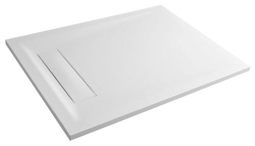 Brodzik prysznicowy prostokątny kompozytowy 100 x 80 cm biały ELEA PEL10080 GELCO  bokiem