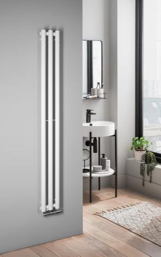 Grzejnik łazienkowy 196 x 1800 mm biały mat z wieszaczkami 464 W PILON IZ127T Sapho wizualizacja