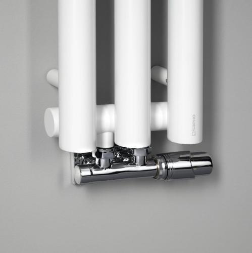Grzejnik łazienkowy 196 x 1800 mm biały mat z wieszaczkami 464 W PILON IZ127T Sapho podłączenie