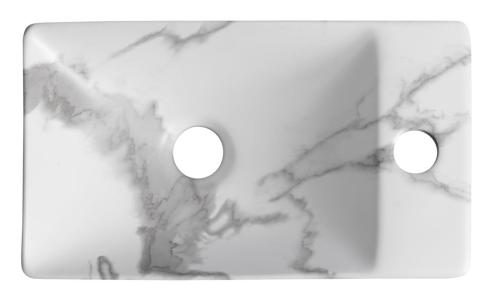 Umywalka ceramiczna 38 x 22 cm carrara prawa MARGITHA MGT38217 Sapho z góry