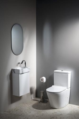 Umywalka ceramiczna 38 x 22 cm carrara prawa MARGITHA MGT38217 Sapho wizualizacja