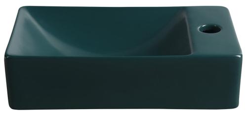 Umywalka ceramiczna 38 x 22 cm petrol prawa MARGITHA MGT38220 Sapho bok