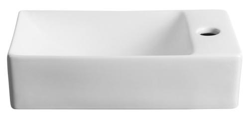 Umywalka ceramiczna 38 x 22 cm biały prawa MARGITHA MGT3822 Sapho bok