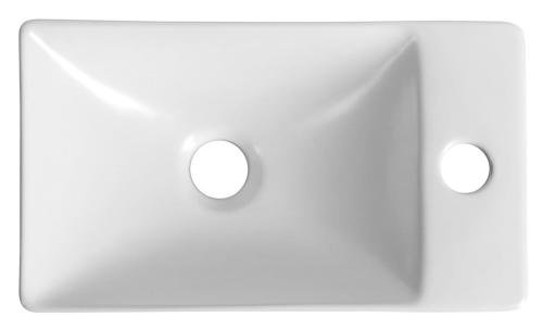 Umywalka ceramiczna 38 x 22 cm biały prawa MARGITHA MGT3822 Sapho z góry