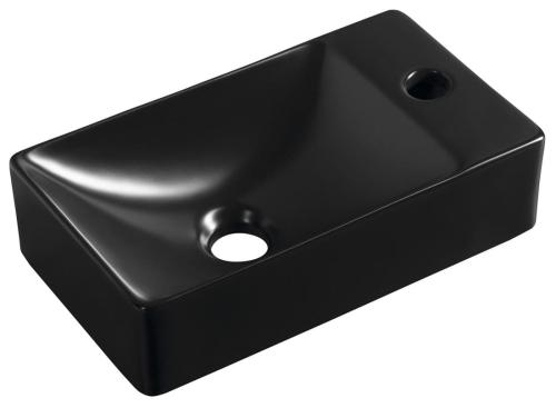 Umywalka ceramiczna 38 x 22 cm czarny mat prawa MARGITHA MGT3822B Sapho