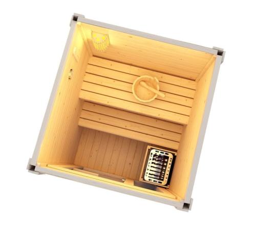 Sauna zewnętrzna ogrodowa 3 osobowa sucha Fińska HELSINKI F30150 Sanotechnik widok z góry bez dachu