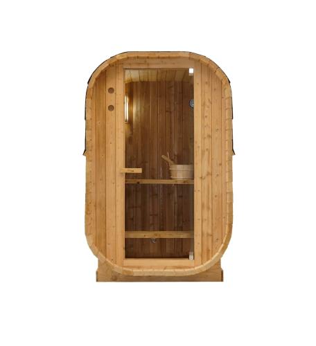 Sauna fińska LINDHOLM F60120 – widok z przodu z drzwiami ze szkła hartowanego