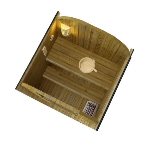 Sauna zewnętrzna LINDHOLM F60120 - widok z góry na wnętrze