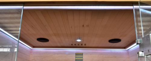 3 osobowa sauna OPEN J20150 - białe oświetlenie wnętrza