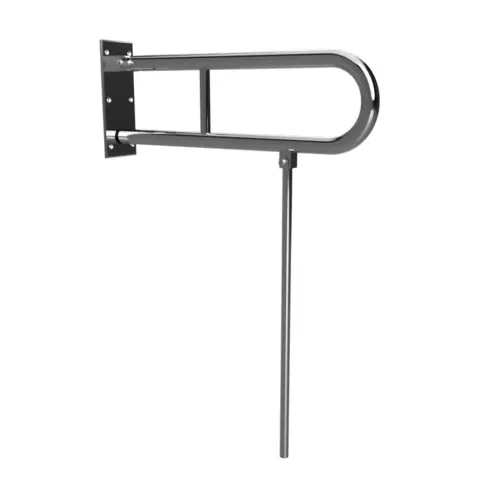 Poręcz łazienkowa składana typu U 750 mm z nogą podporową stal nierdzewna HELP 301606301N Bemeta