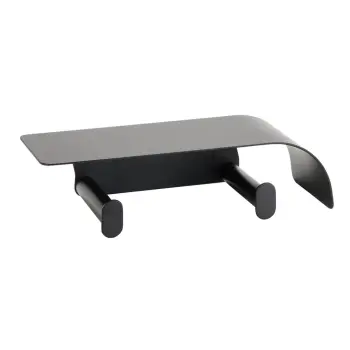 Wieszak na papier toaletowy z półką podwójny ORGANIC BLACK 167112160 Bemeta