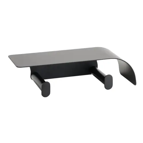 Wieszak na papier toaletowy z półką podwójny ORGANIC BLACK 167112160 Bemeta