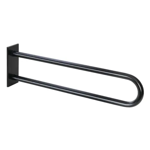 Poręcz łazienkowa w kształcie U 813 mm z kołnierzem osłonowym czarna 301707460 Bemeta