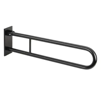 Poręcz łazienkowa składana w kształcie U 813 mm z kołnierzem osłonowym czarna 301607470 Bemeta