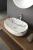 Umywalka ceramiczna nablatowa 60 x 42 x 14 cm bianco carrara CA590BC Sapho zamontowana