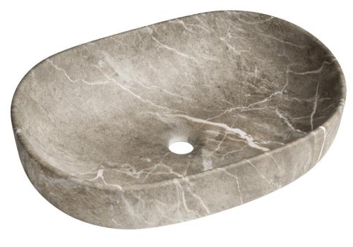 Umywalka ceramiczna nablatowa 60 x 42 x 14 cm breccia marmor CA590BM Sapho
