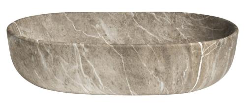 Umywalka ceramiczna nablatowa 60 x 42 x 14 cm breccia marmor CA590BM Sapho bok