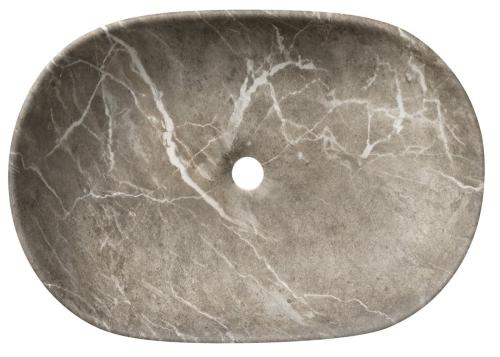Umywalka ceramiczna nablatowa 60 x 42 x 14 cm breccia marmor CA590BM Sapho z góry