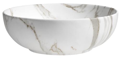 Umywalka ceramiczna nablatowa 41 x 14 cm bianco carrara RONDANE AR435BC Sapho bok