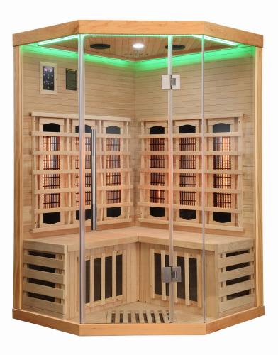 2 osobowa sauna na podczerwień SUPREME 120 x 120 x 190 cm SB80120 SANOTECHNIK Zielone światło