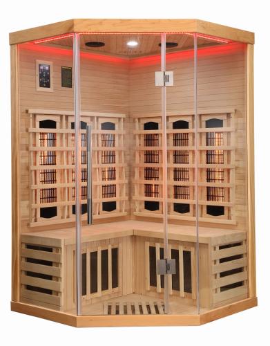 2 osobowa sauna na podczerwień SUPREME 120 x 120 x 190 cm SB80120 SANOTECHNIK Czerwone światło