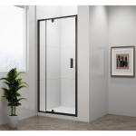 Czarne drzwi prysznicowe do wnęki obrotowe 88 - 102 x 190 cm szkło czyste EASY BLACK EL1715B Polysan