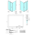 Czarna kabina prysznicowa prostokątna 150 x 70 x 190 cm drzwi przesuwne wariant L/P EASY BLACK EL1515B-01 Polysan Rysunek techniczny