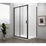 Czarna kabina prysznicowa prostokątna 120 x 70 x 190 cm drzwi przesuwne wariant L / P EASY BLACK EL1215B-01 Polysan