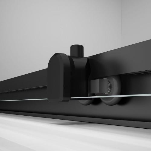 Czarna kabina prysznicowa prostokątna 110 x 80 x 190 cm drzwi przesuwne wariant L / P EASY BLACK EL1115B-02 Polysan rolki