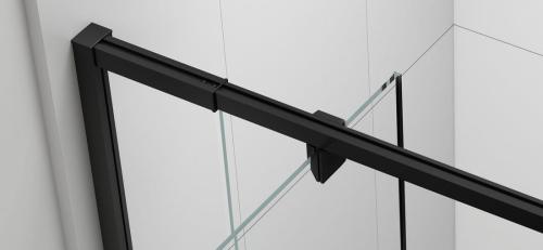 Czarna kabina prysznicowa prostokątna 80 - 90 x 70 x 190 cm drzwi obrotowe L / P szkło czyste EASY BLACK EL1615B-01 Polysan otwarte