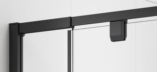 Czarna kabina prysznicowa prostokątna 80 - 90 x 90 x 190 cm drzwi obrotowe L / P szkło czyste EASY BLACK EL1615B-03 Polysan z bliska