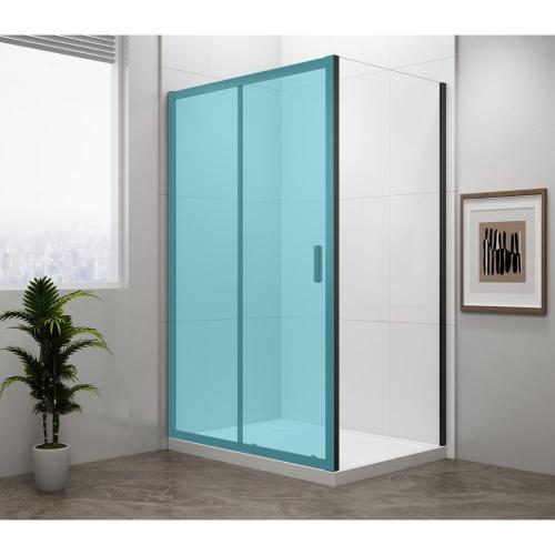 Boczna ścianka prysznicowa czarna 70 x 190 cm szkło czyste EASY BLACK EL3115B Polysan