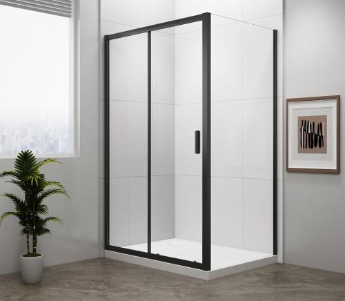 Boczna ścianka prysznicowa czarna 70 x 190 cm szkło czyste EASY BLACK EL3115B Polysan Kabina