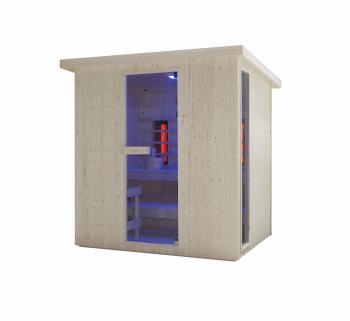 4 - 6 osobowa sauna Fińska i na podczerwień zewnętrzna ogrodowa 198 x 181,5 x 202,2 cm LAHTI F30200 Sanotechnik